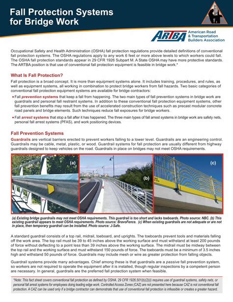 PDF Fall Protection Systems For Bridge Work Fact Sheet The OSHA