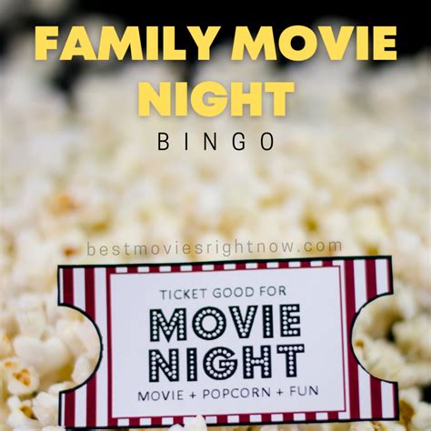 Family Movie Night Bingo - Best Movies Right Now