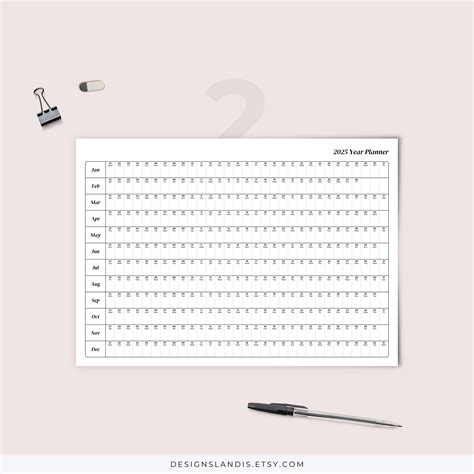 2025 Year Planner Printable, 2025 Yearly Planning Calendar, 2025 ...