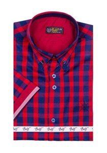 Camisa A Cuadros Con Manga Corta Para Hombre Roja Bolf Rojo