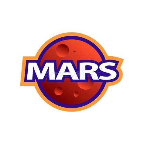 Mars Logo In Vintage Style Color Label For Printing Stickers And