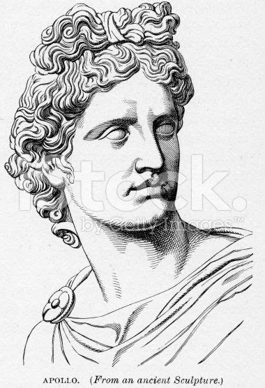 vintage engraving  apollo ancient greek god  light   sun