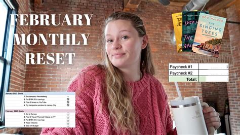 FEBRUARY MONTHLY RESET Goal Setting Money Chat Book Recap Things To