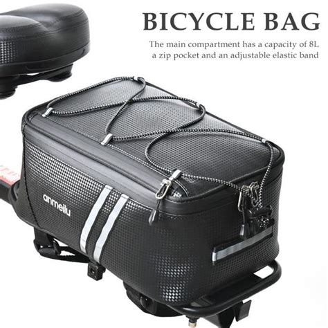 Panier vélo Sac à dos de pendule de vélo en cuir PU avec couvercle