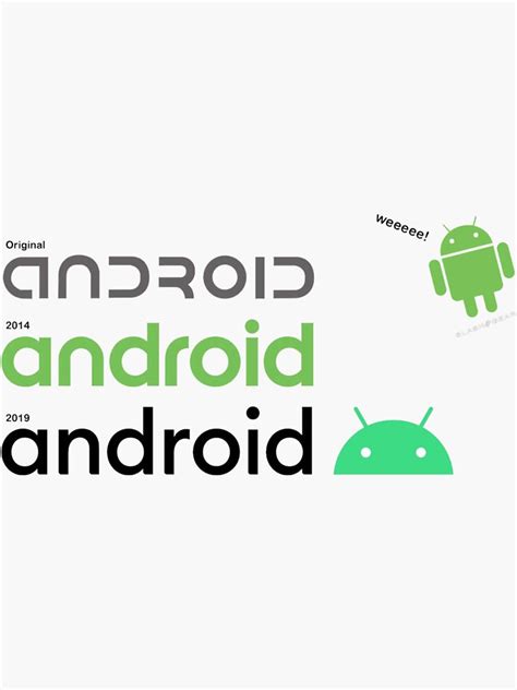 "Android Logo Evolution " Sticker for Sale by devtshirts | Redbubble