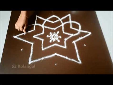 Simple Kolam With To Interlaced Dots Muggulu Designs Easy