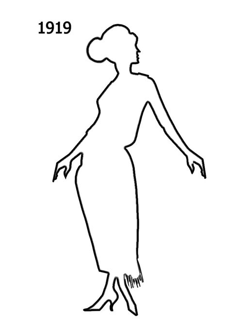 Free Outline White Silhouettes 1910 1920 In Costume History 2b