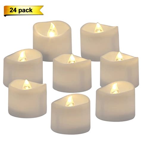 Warm White Light Homemory 24 Pack Led Timer Tealights Flameless Flickering Tea Lights Candles