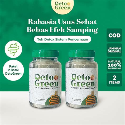 Jual DetoGreen Paket 2 Botol Lebih Hemat Teh Detox SIstem Pencernaan