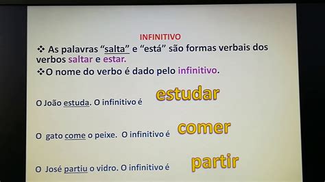 Verbos Infinitivo E Conjugações Youtube