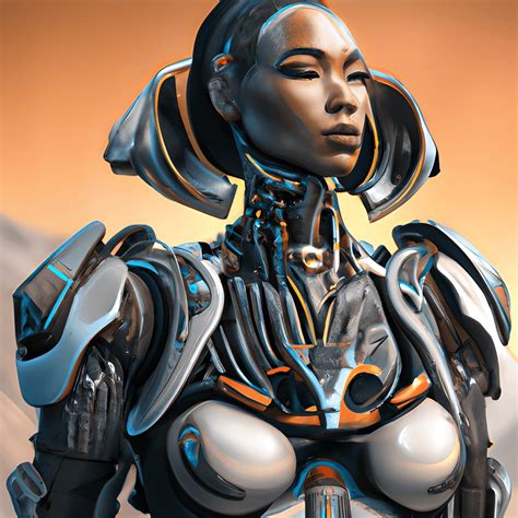 Beautiful Black Woman Wearing Cyborg Armor With African Details Shaman