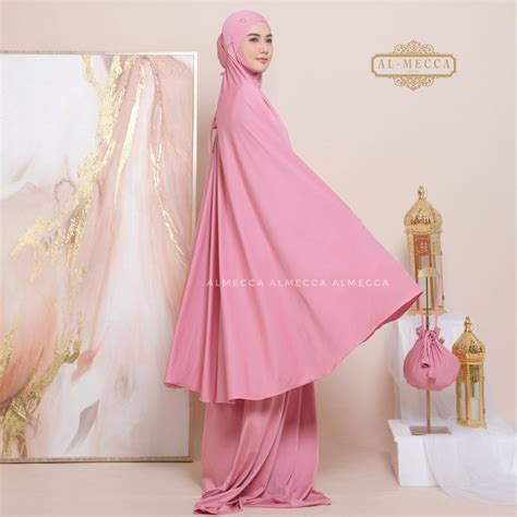 Jual ALMECCA Mukena Dewasa Premium Penutup Dagu Jersey Syakila Series