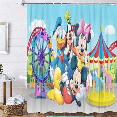 3D Print Mickey Mouse Design Shower Curtains Waterproof Polyester ...