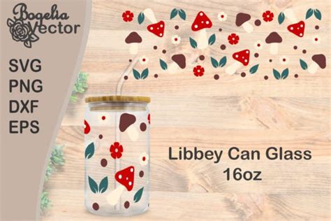 Libbey Can Glass Oz Mushroom Svg Graphic By Bogeliavector Creative