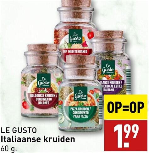 LE GUSTO Italiaanse Kruiden 60 G Aanbieding Bij ALDI