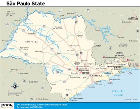 Sao Paulo state map - São Paulo state map (Brazil)