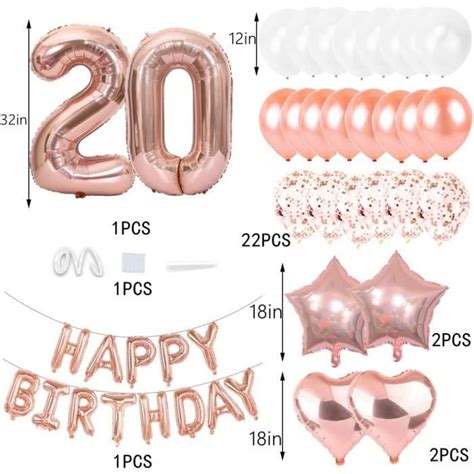 Anniversaire Femme Ballon Ballons Anniversaire Ans Or Rose