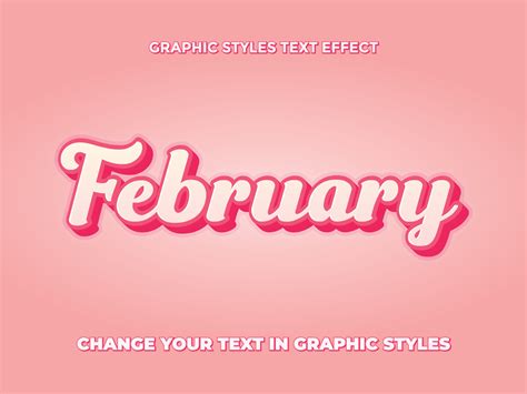 FEBRUARY PINK GRADIENT EDITABLE TEXT EFFECT 19018917 Vector Art at Vecteezy