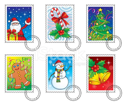 Christmas Postage Stamps Stock Vector - FreeImages.com