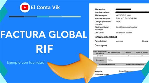 Como elaborar CFDI global público en general en el RIF Factura