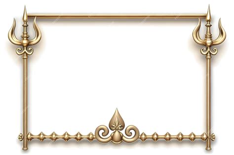 3d Trident And Om Symbol Border Concept As Horizontal Frame With