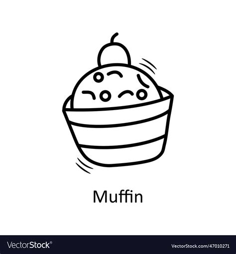 Muffin Outline Icon Design Ch Royalty Free Vector Image