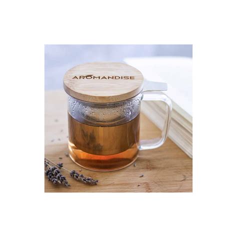 Mug En Verre Avec Filtre Et Couvercle Bambou Aromandise