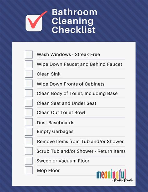 Bathroom-Cleaning-Checklist-Words-Only - Meaningfulmama.com