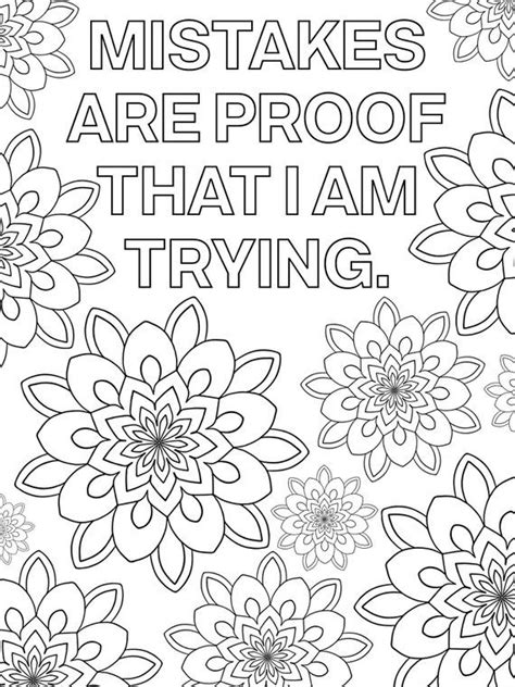 Growth Mindset Coloring Pages Printable Mandala Positive Mindset Quotes