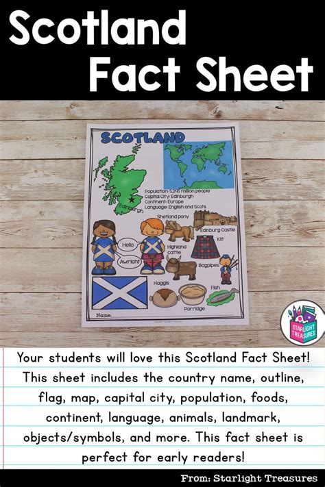 Scotland Fact Sheet Fact Sheet Kindergarten Resources Teaching Fun