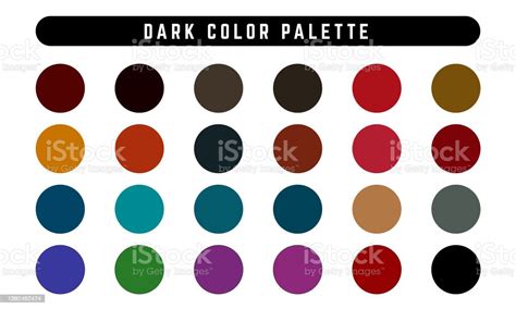 Dark Color Palette Set Stock Illustration - Download Image Now - Art ...