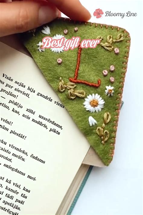 Handmade A Z Letter Chocolate Embrodery Felt Bookmark Personalized Hand