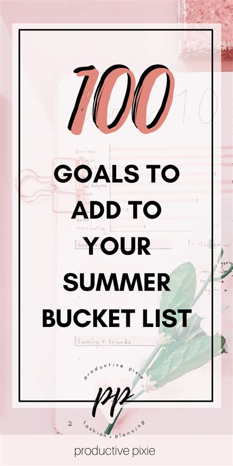 Summer Bucket Lists Happy Summer Goal Setting Journal Ideas Fam