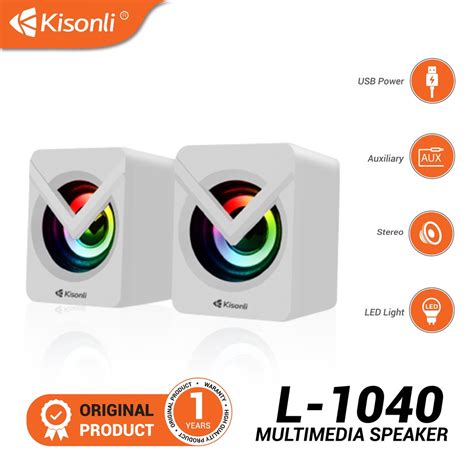 Jual KISONLI Gaming Speaker Komputer Laptop L 1040 LED RGB Light With