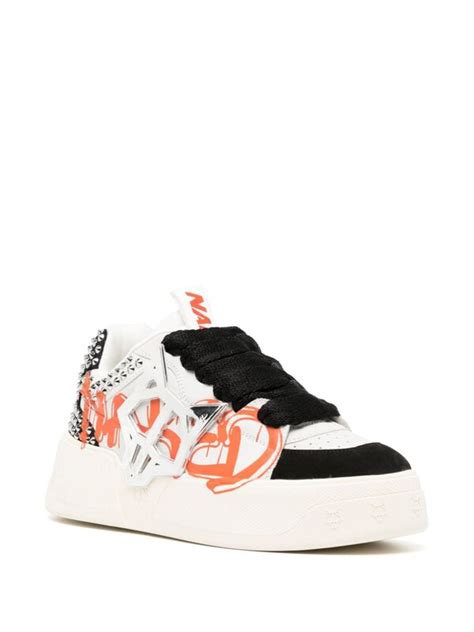 NAKED WOLFE Kosa Graffiti Low Top Sneakers White Editorialist