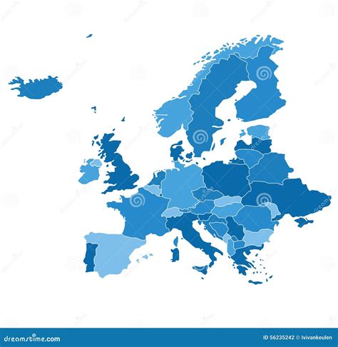 Detailed Vector Map Europe Stock Vector Illustration Of Union