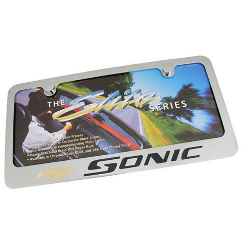 Purchase Chevy SONIC Chrome Brass License Plate Frame In Aurora