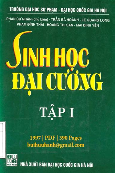 Sinh Học Đại Cương Tập 1 NXB Đại Học Quốc Gia 1997 Phan Cự Nhân