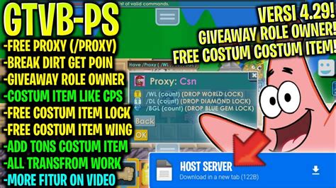 GIVEAWAY ROLE OWN FREE COSTUM ITEM GROWTOPIA PRIVATE SERVER