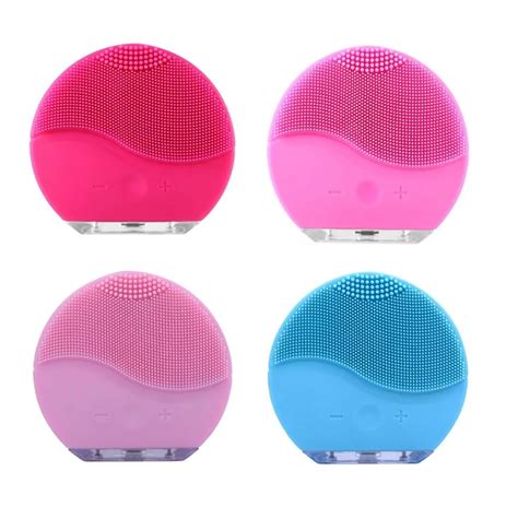 Electric Facial Cleansing Brush Silicone Sonic Vibration Mini Cleaner Deep Pore Cleaning Skin