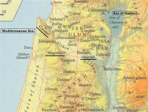 Map Of Israel Showing Megiddo