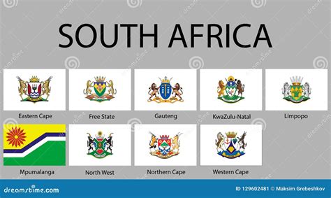 All Flags of Regions South Africa Stock Illustration - Illustration of ...