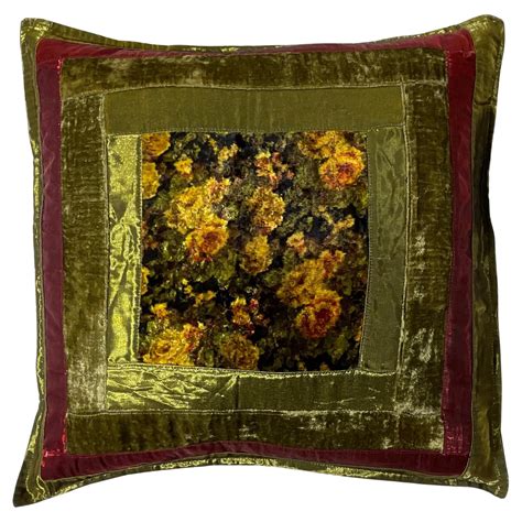 Single Hand Crafted Velvet And Silk Organza Pillow For Sale At Stdibs