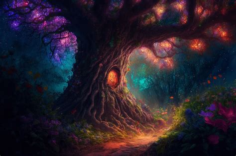 Enchanted tree in a magical forest by 5AAI on DeviantArt