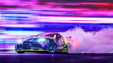 Toyota Supra Car Racing Drift Night PS4 Wallpaper – PS4Wallpapers.com