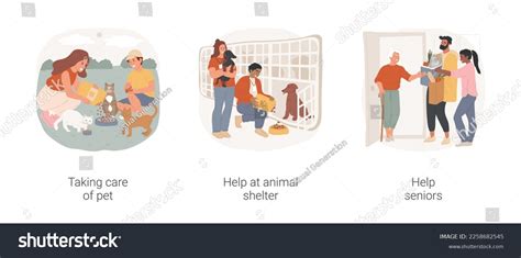 Volunteering Activities Isolated Cartoon Vector Illustration Stock ...