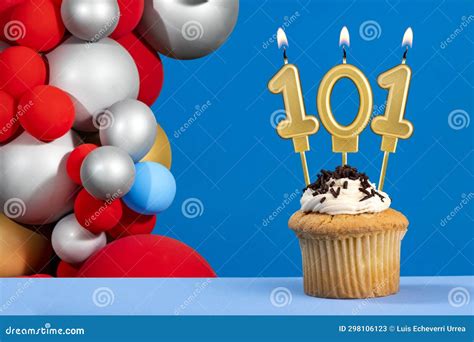 Birthday Card With Balloons Candle Number 101 Stock Image Image Of