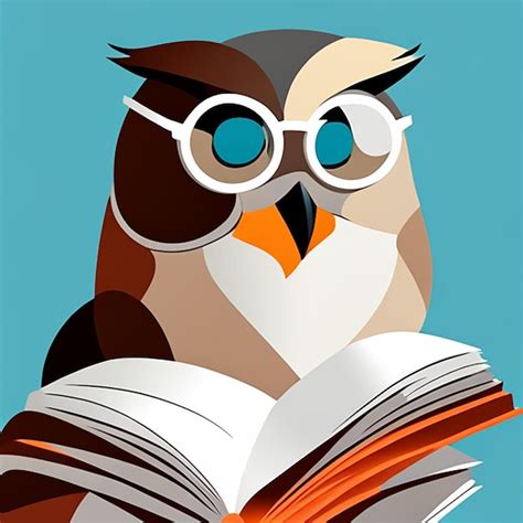 Premium AI Image | Owl reading a book