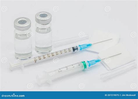 Medical Syringes And Needles For Hypodermic Injection Stock Image