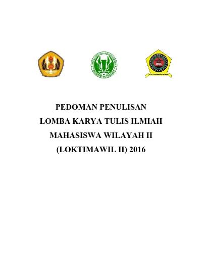 PEDOMAN PENULISAN LOMBA KARYA TULIS ILMIAH MAHASISWA WILAYAH II